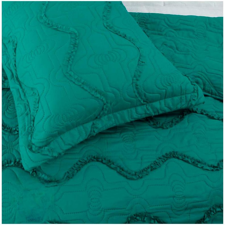 CUBRECAMA PREMIUN QUILT VERANO KING Turquesa-1