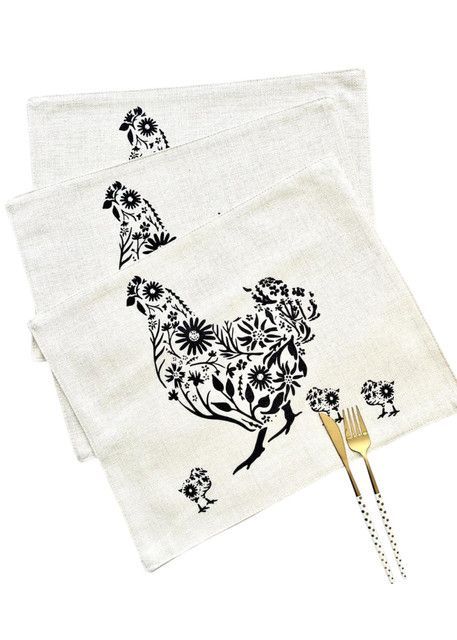 SET 6 Individuales de Lino 35x45 Tela Repelente al agua y Antimanchas mod11-0
