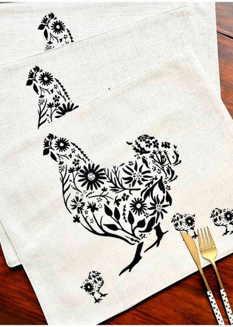 SET 6 Individuales de Lino 35x45 Tela Repelente al agua y Antimanchas mod11-2