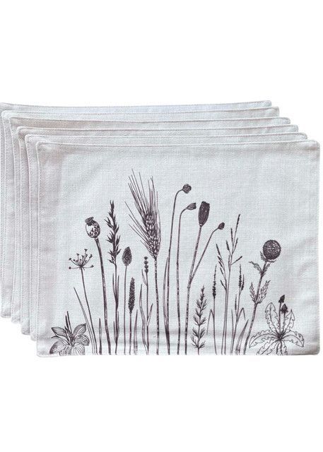 SET 6 Individuales de Lino 35x45 Tela Repelente al agua y Antimanchas mod08-0