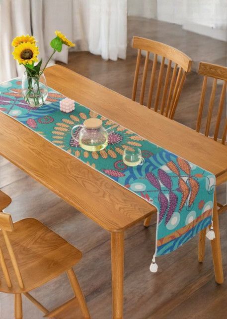 Camino de mesa 35x180cm + Individuales Set de 7 piezas mod07-0