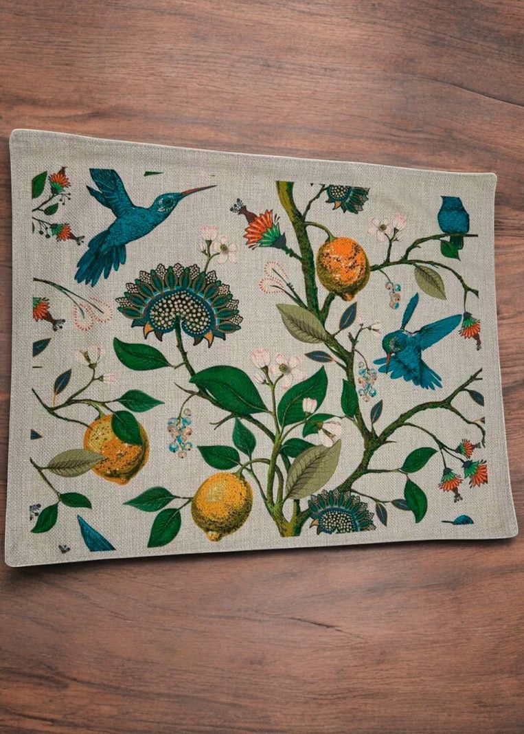SET 6 Individuales de Lino 35x45 Tela Repelente al agua y Antimanchas mod03-1