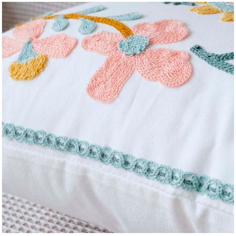 Funda De Cojín Bordado Floral mod18-0