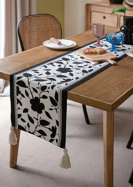 Camino De Mesa de Lino Tejido Con Diseño 35*180cm mod05-0