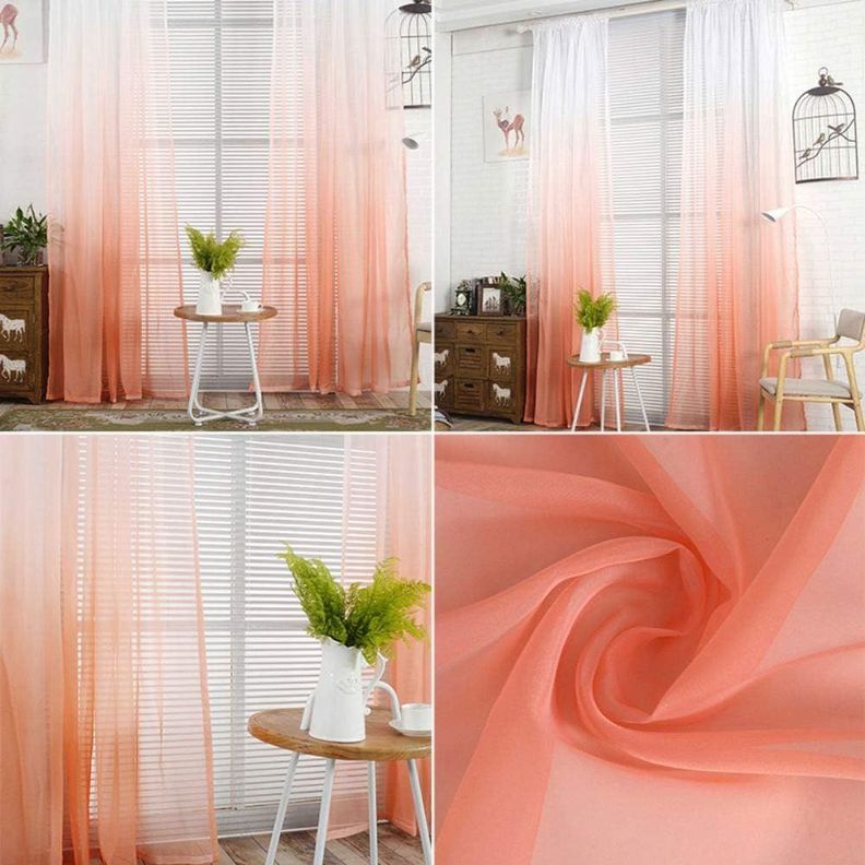 Pack de Visillo degrade 140x220 cm Salmon-1