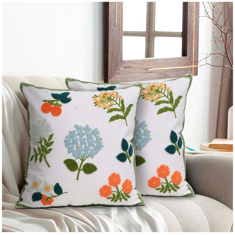 Funda De Cojín Bordado Floral mod9-1