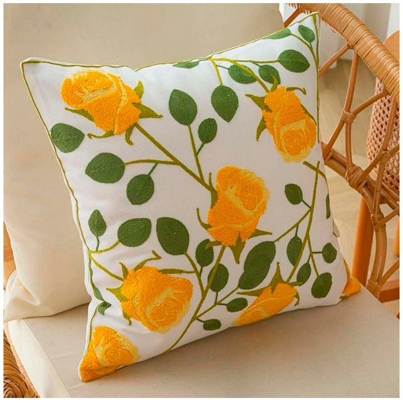 Funda De Cojín Bordado Floral mod4-0