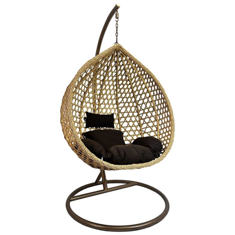 Silla Colgante Hawái M Caramelo Cojín Café-0