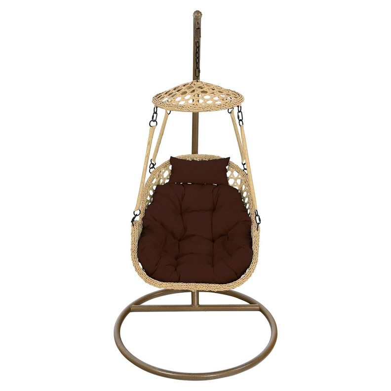 Silla Colgante Nipona Caramelo Cojín Café-1