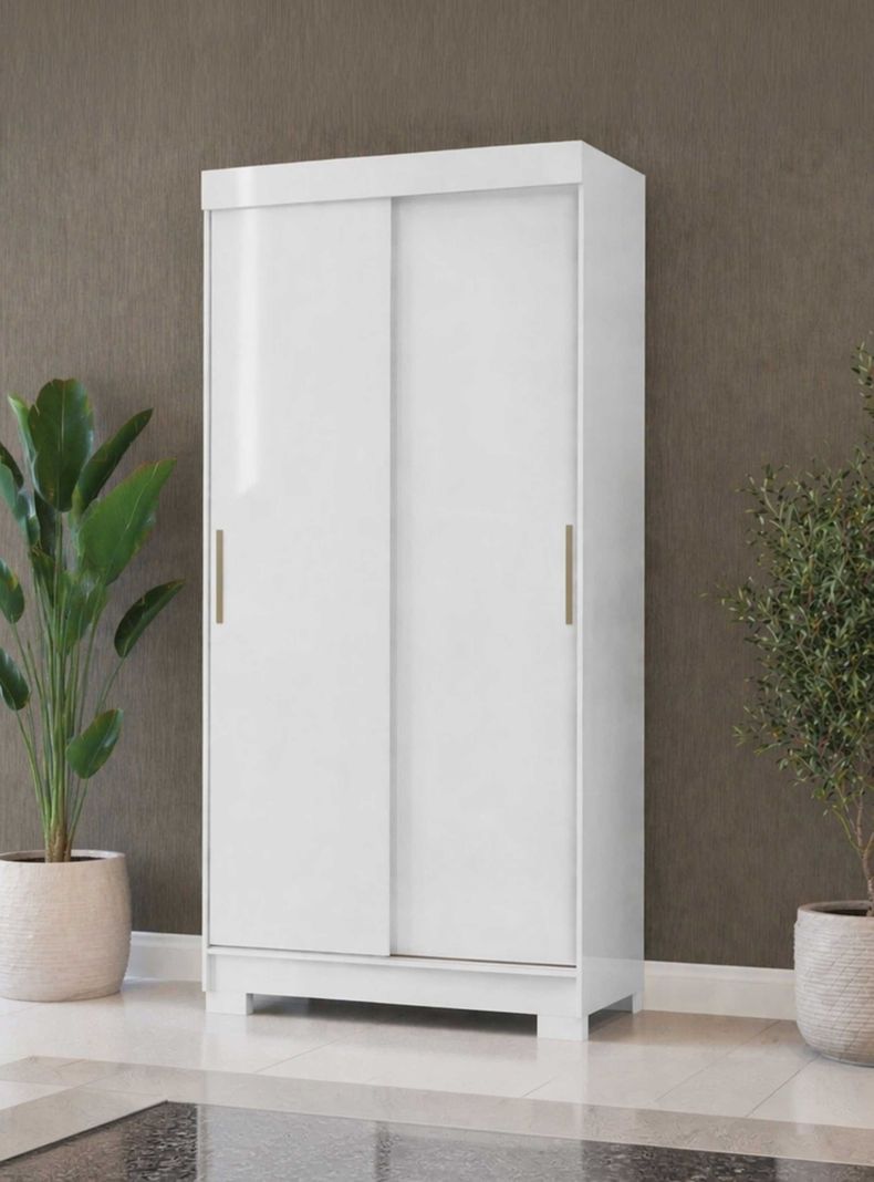 Closet 2 puertas corredera Lumiere 190 x 91,7 x 46,5 Blanco Nieve