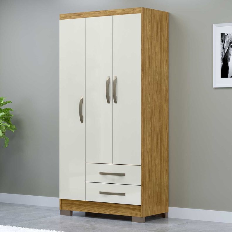Closet 3 puertas Classic Marrocos/ Off white 188x46x80 Beige Claro