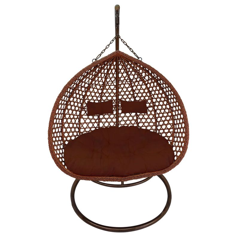 Silla Colgante Hawái XL Chocolate Cojín Café-0