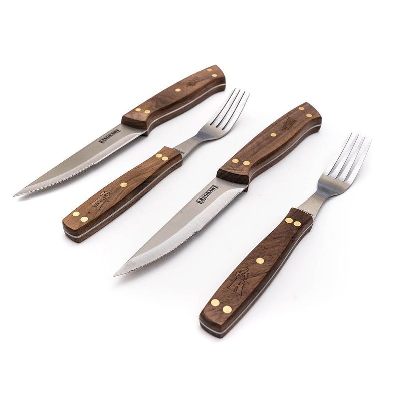 SET DE 2 CUCHILLOS DE 5" + 2 TENEDORES PARA ASADO-1
