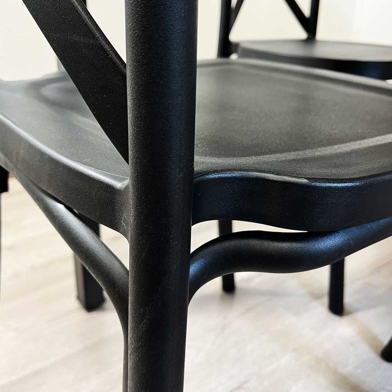 Juego de Comedor New York + 4 Sillas Crossback Retro negras-4