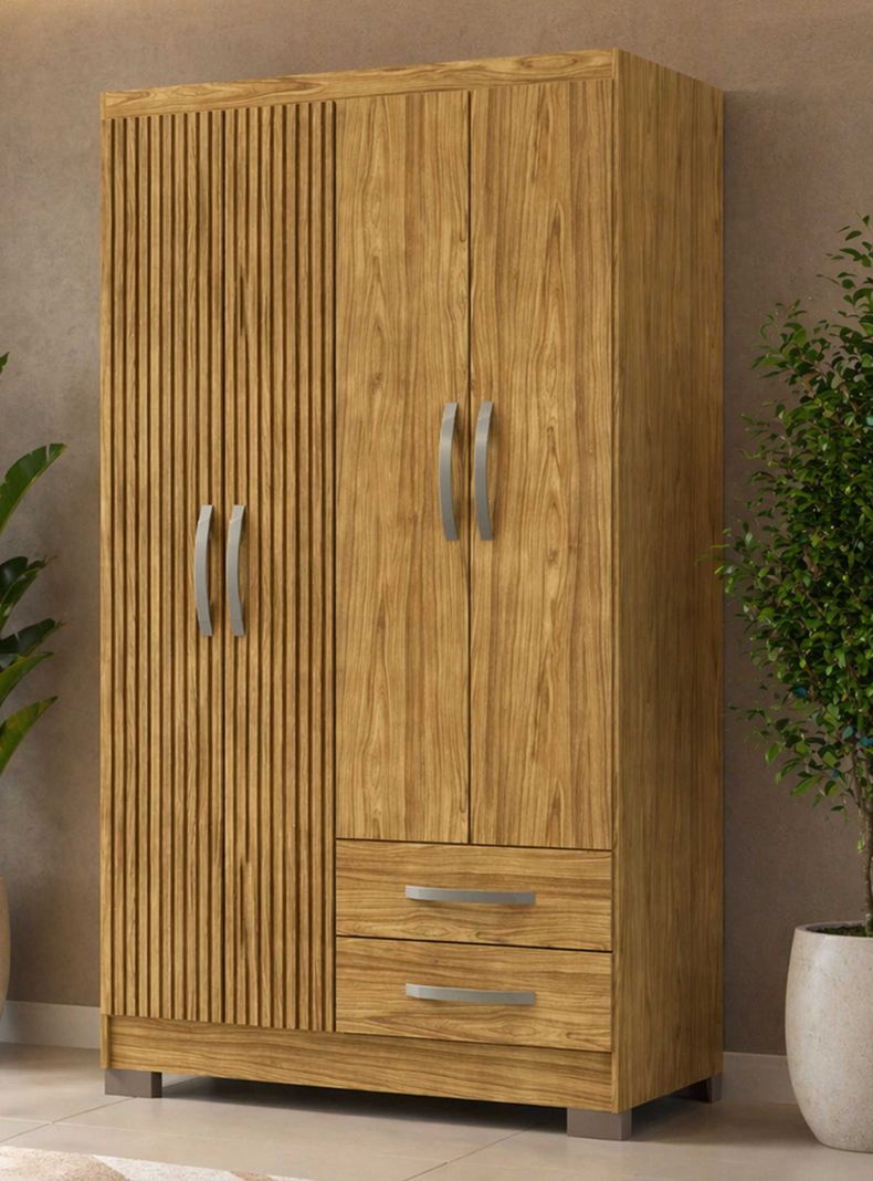 Closet 4 puertas Classic Marroco Ripado 188 x 104 8 x 46 5 Cafe [ 200 ]