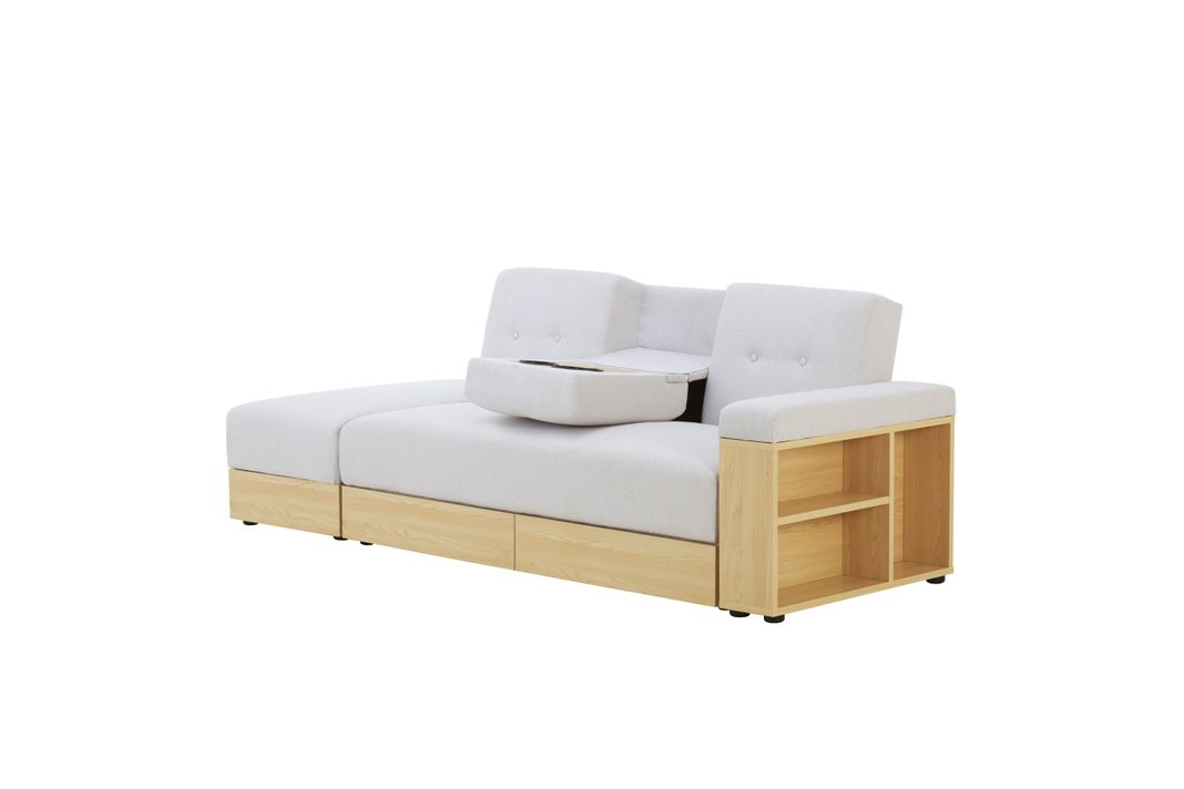 Sofá Cama Modular Alaska Beige 3 cuerpos-1