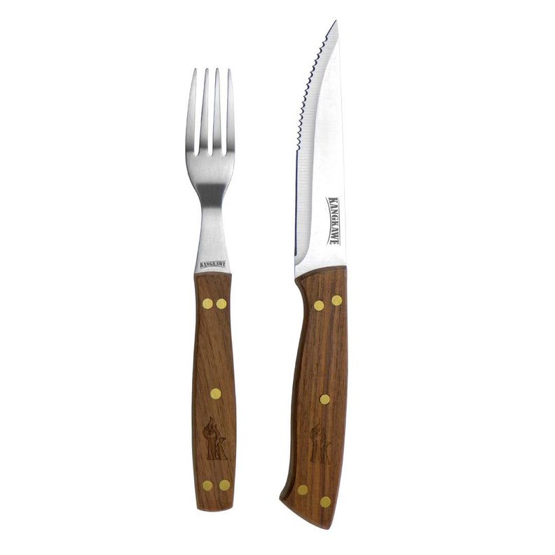 SET DE 4 CUCHILLOS DE 5" Y 4 TENEDORES PARA ASADO-1