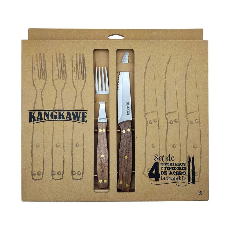 SET DE 4 CUCHILLOS DE 5" Y 4 TENEDORES PARA ASADO-5
