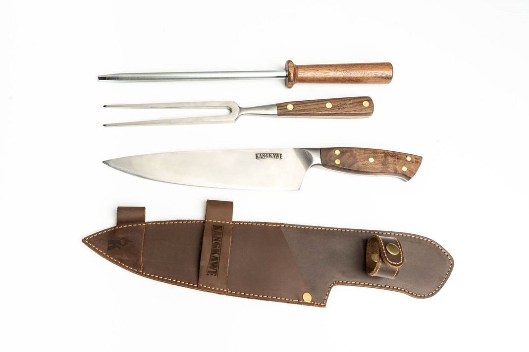TRILOGIA EN CUERO: PINCHO PRO + CUCHILLO CATEMU + ASTIL-1