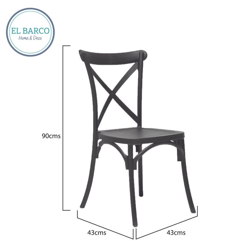 SILLA DISEÑO COMEDOR RETRO NEGRA-4