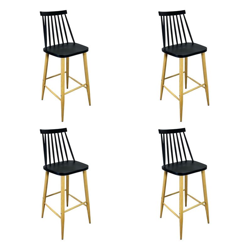 Pack 4 taburetes bar Nordico Windsor Negro