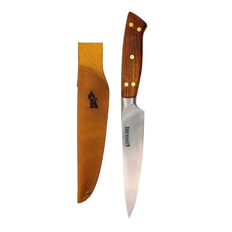 Cuchillo 5" Pellaifa Con Funda De Cuero Café-1