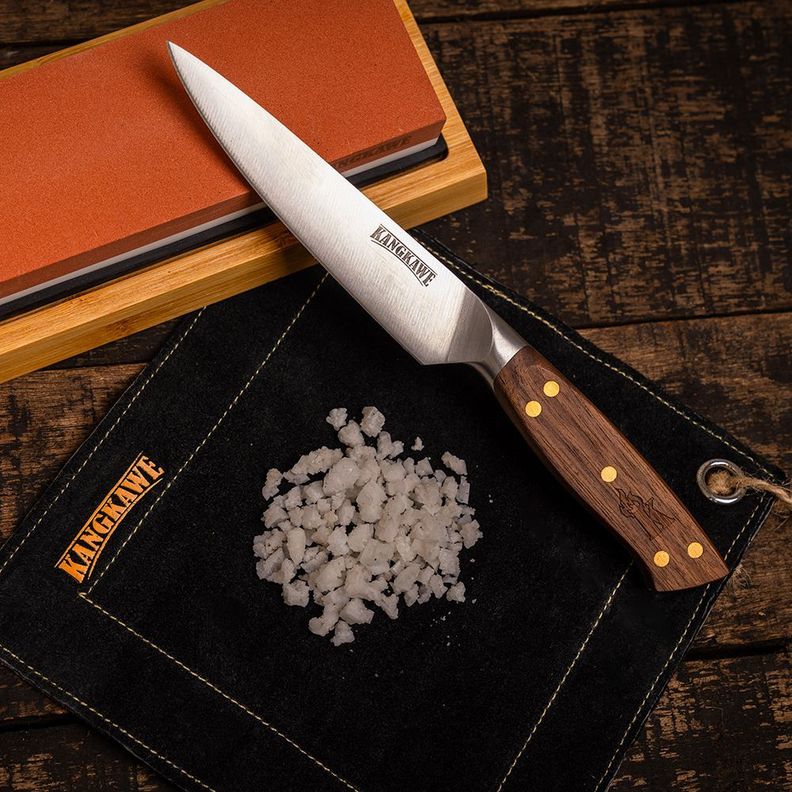 Cuchillo 5" Pellaifa Con Funda De Cuero Café-2