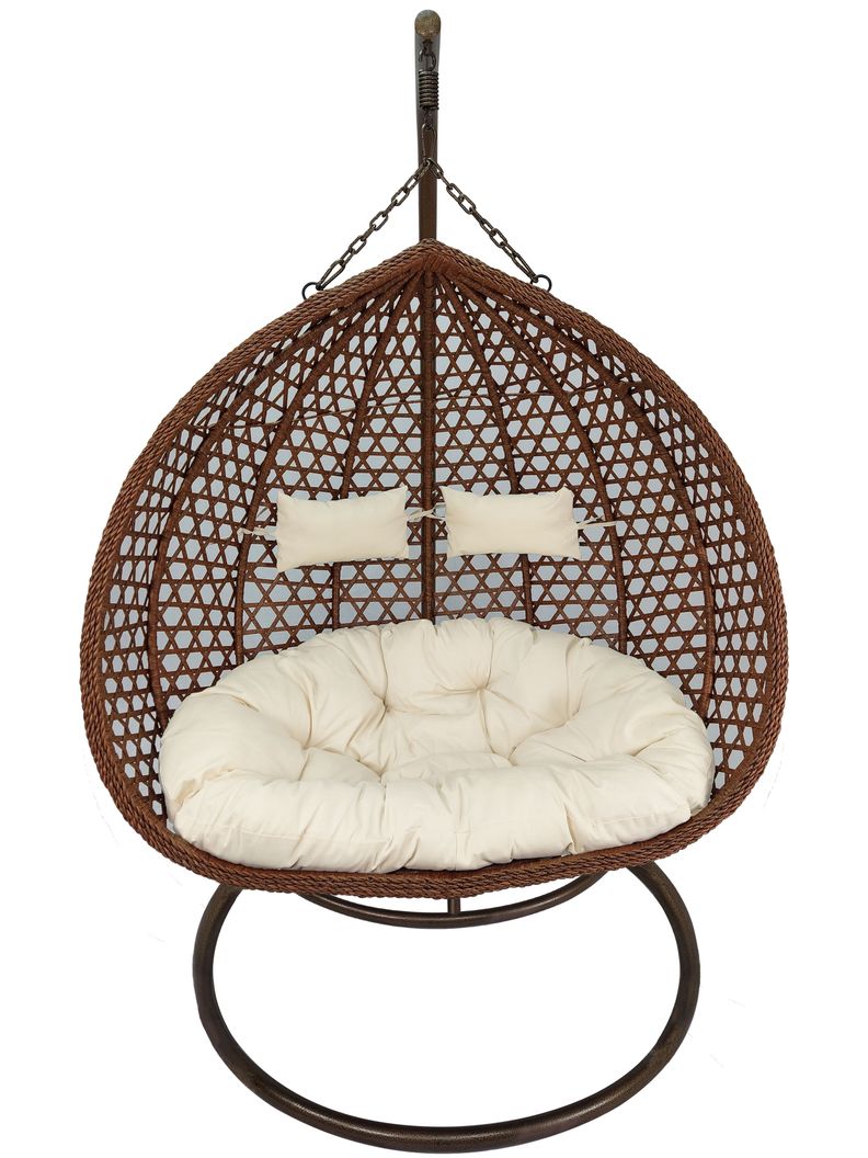 Silla Colgante Hawái XL Chocolate Cojín Marfil-0