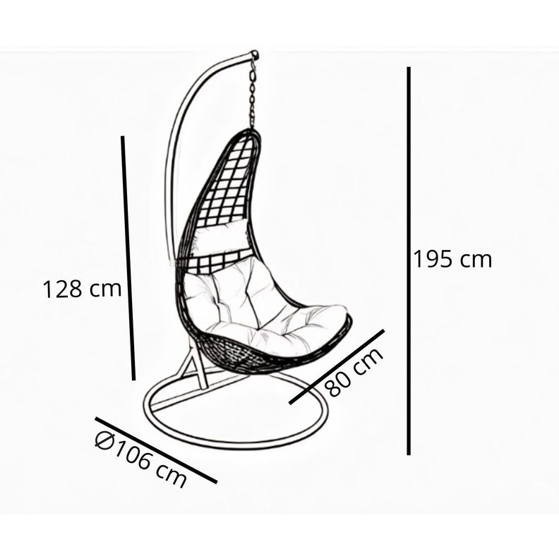 Silla Colgante Terra Cojin Marfil-2