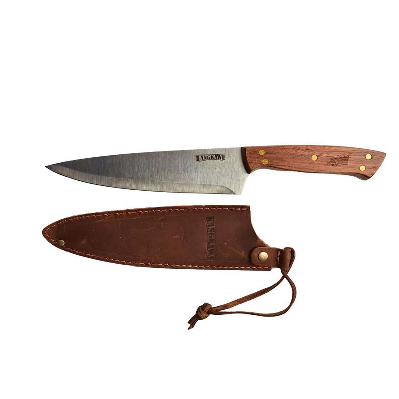 CUCHILLO 8" PARRILLERO CON FUNDA DE CUERO CAFÉ-2