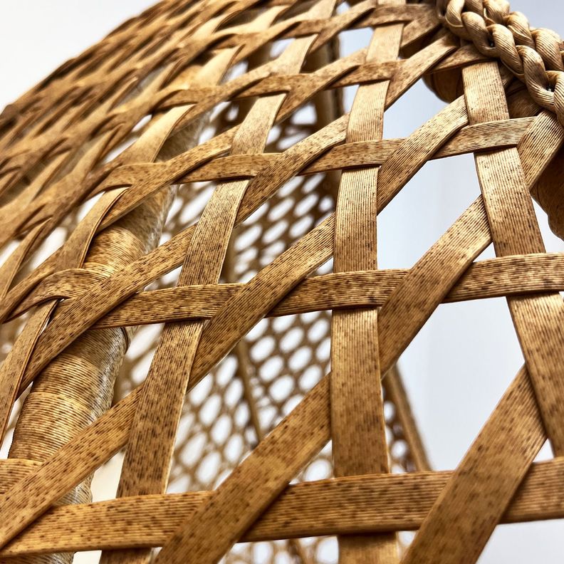 Silla Colgante Hawái XL Caramelo Cojín Marfil-2