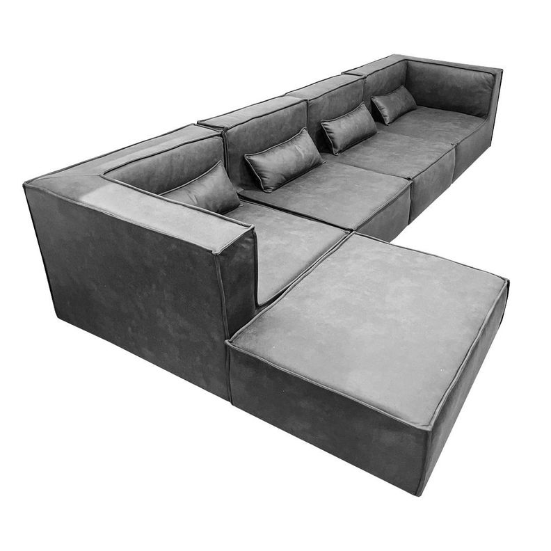 Sofá Modular Sídney Gris 5 Cuerpos-1
