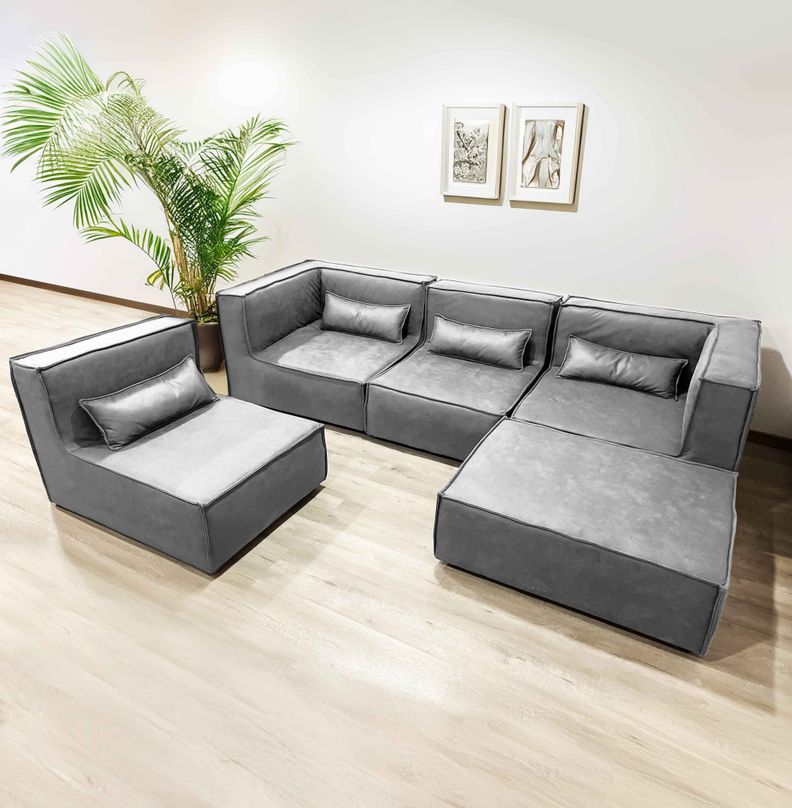 Sofá Modular Sídney Gris 5 Cuerpos-5