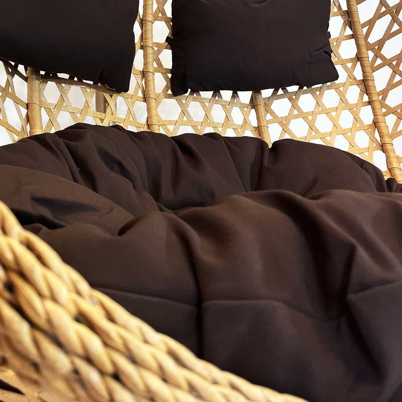 Silla Colgante Hawái XL Caramelo Cojín Café-3