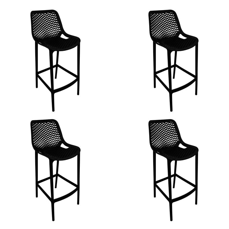 Pack 4 taburetes Bar Berlin alta air negra Negro [ 1 ]