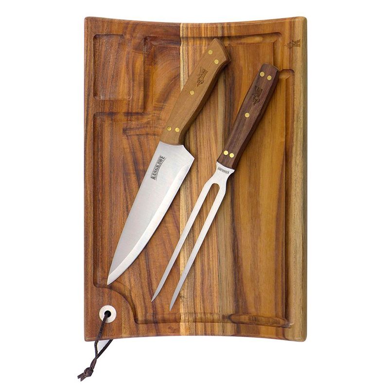 SET PARRILLERO DE TABLA + CUCHILLO + PINCHO-0