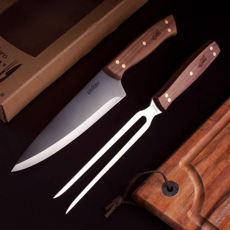 SET PARRILLERO DE TABLA + CUCHILLO + PINCHO-4