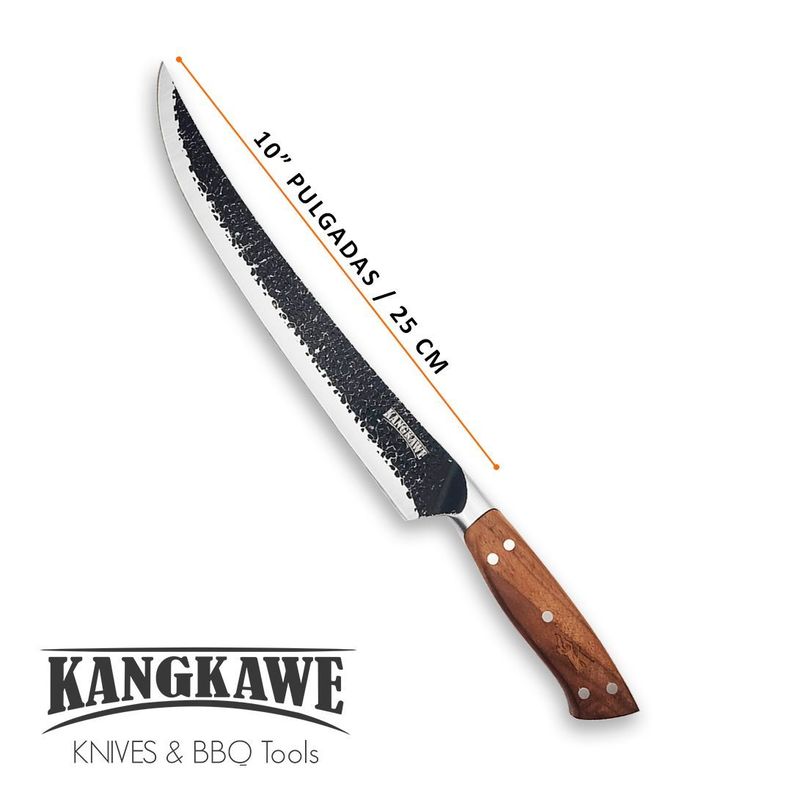 Cuchillo 10" Carnicero Curvo Martillado-1