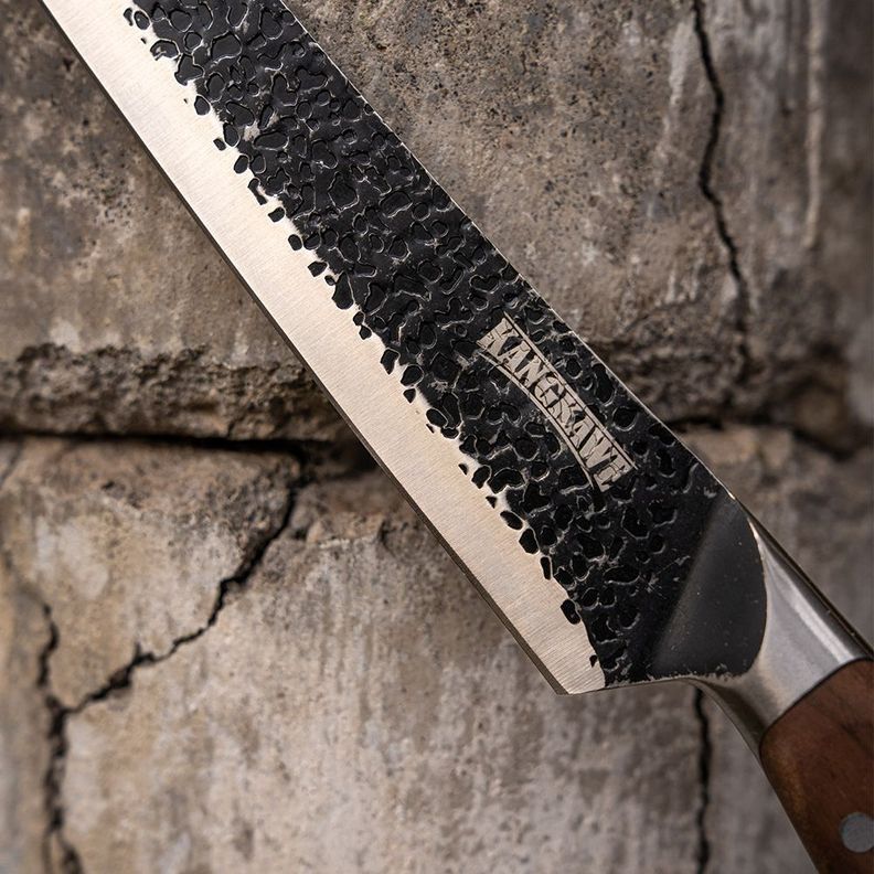Cuchillo 10" Carnicero Curvo Martillado-2