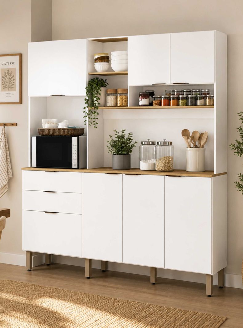 Kit Mueble de Cocina Magnolia Blanco nieve 195 x 177 9 x 38 cm Blanco [ 100 ]