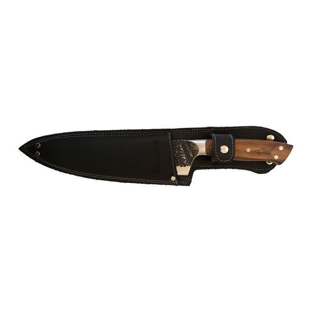 CUCHILLO 8" PARRILLERO CURACAVÍ BLACK CON FUNDA CUERO NEGRA-0