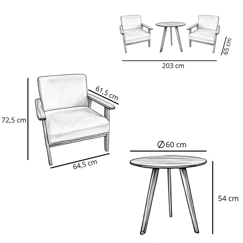 Set Poltronas + Mesa Nature Café-5