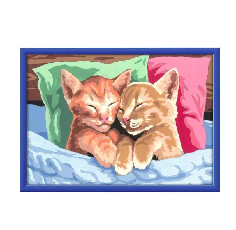 Lienzo pinta por números tiernos gatitos-1