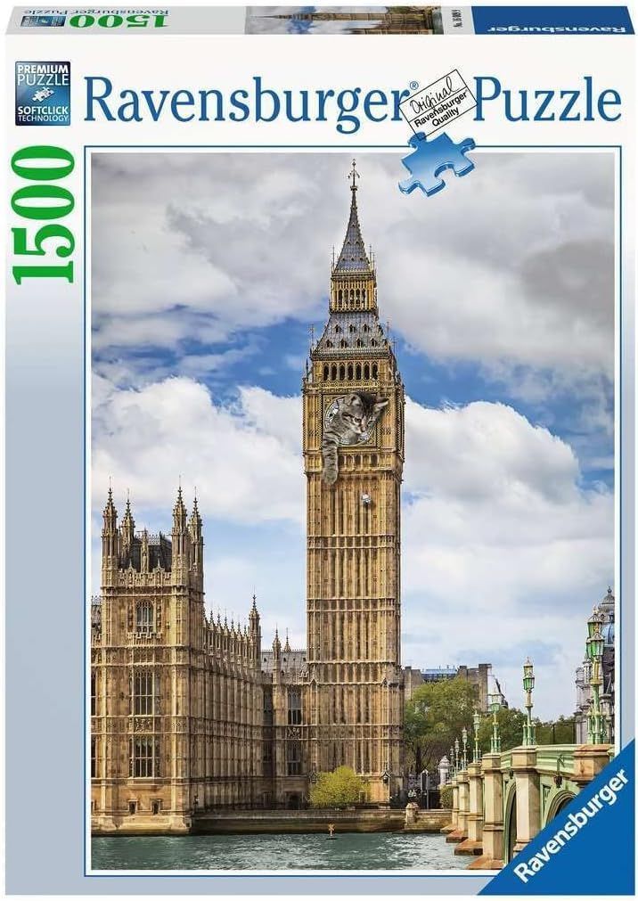 Puzzle Gato en el Big Ben - 1500 piezas-0