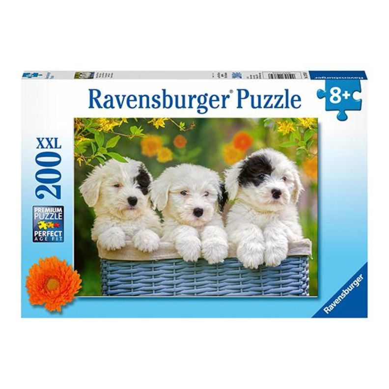 Puzzle XXL Canasto con cachorritos - 200 piezas-0