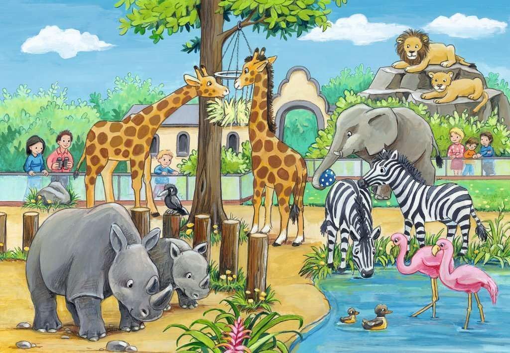 Puzzle Visita al zoológico - 2x24-2