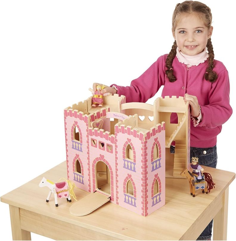 Castillo de madera rosado-0
