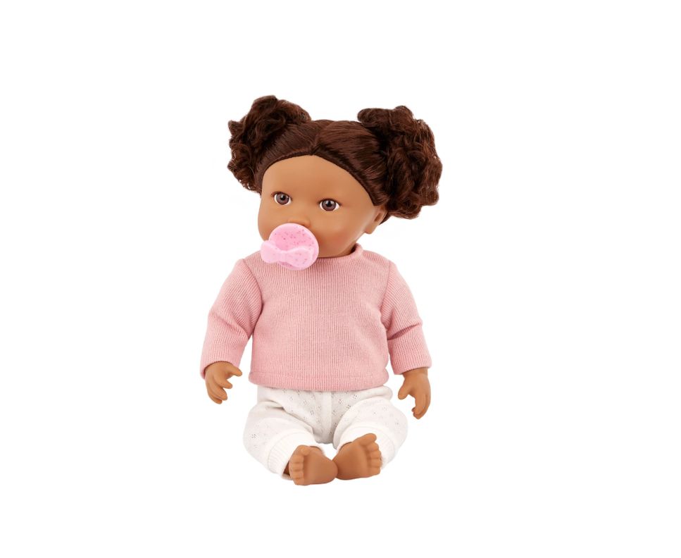 Muñeca con pelo y blusa rosa-1