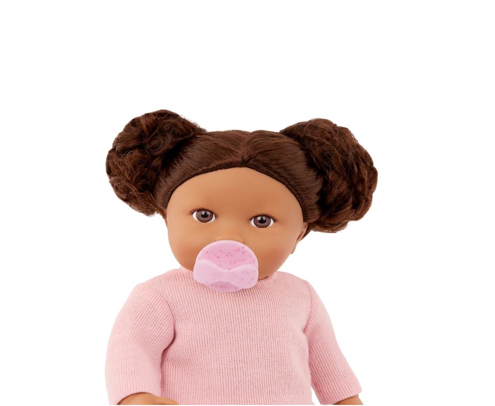 Muñeca con pelo y blusa rosa-3