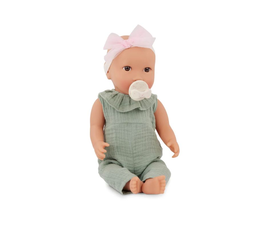 Muñeca con jumper verde y cintillo-0